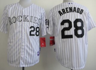 Colorado Rockies #28 Nolan Arenado White Jersey