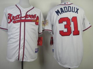 Atlanta Braves #31 Greg Maddux White Cool Base Jersey