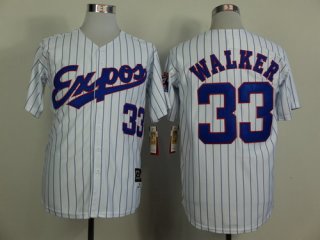 Montreal Expos #33 Larry Walker 1982 White Pinstripe Throwback Jersey