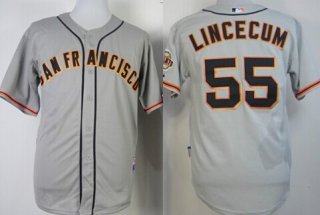 San Francisco Giants #55 Tim Lincecum Gray Jersey