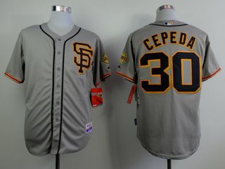 San Francisco Giants #30 Orlando Cepeda Gray SF Edition Cool Base Jersey