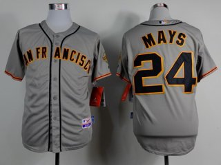 San Francisco Giants #24 Willie Mays Gray Cool Base Jersey