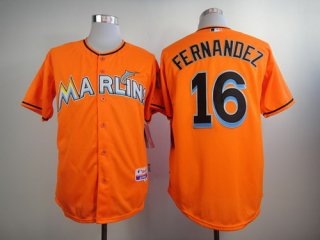 Miami Marlins #16 Jose Fernandez Orange Jersey