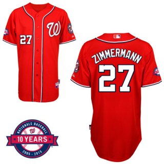 Washington Nationals #27 Jordan Zimmermann Red 10TH Jersey