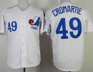 Men's Montreal Expos #49 Warren Cromartie 1982 White Mitchell & Ness Jersey