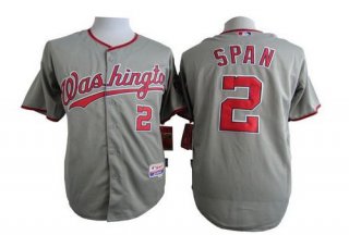 Men's Washington Nationals #2 Denard Span Gray Jersey