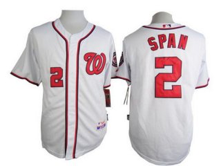 Men's Washington Nationals #2 Denard Span White Jersey