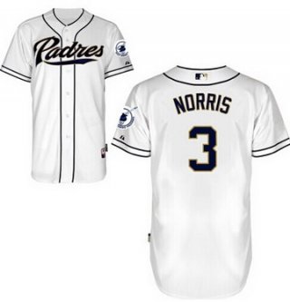 Men's San Diego Padres #3 Derek Norris White Jersey