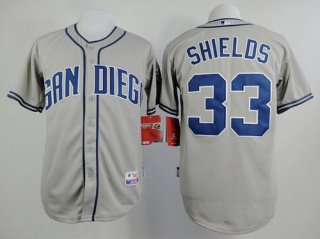 Men's San Diego Padres #33 James Shields Gray Jersey