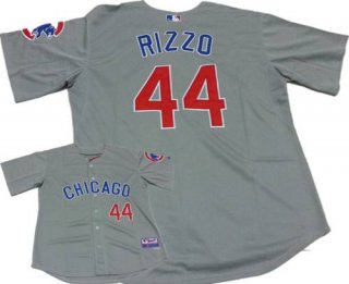 Men's Chicago Cubs #44 Anthony Rizzo Gray Jersey