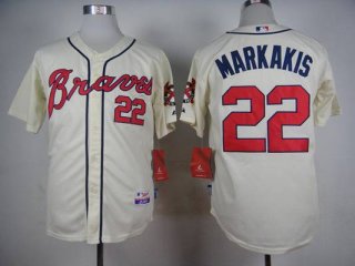 Men's Atlanta Braves #22 Nick Markakis Cream Jersey