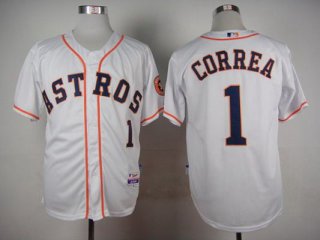 Men's Houston Astros #1 Carlos Correa White Jersey