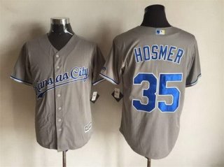 Men's Kansas City Royals #35 Eric Hosmer Gray Road 2015 MLB Cool Base Jersey