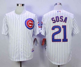 Men's Chicago Cubs #21 Sammy Sosa White Cool Base Jersey