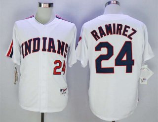 Men's Cleveland Indians #24 Jose Ramirez White 1978 Throwback Jersey