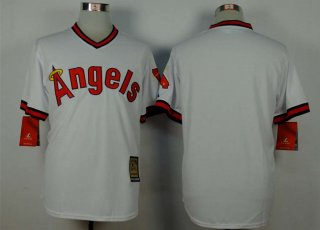 Men's LA Angels Of Anaheim Blank White 1980 Turn Back The Clock Jersey