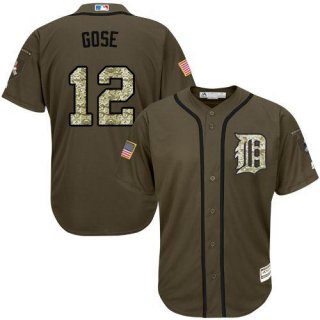 Detroit Tigers #12 Anthony Gose Green Salute to Service Stitched MLB Jersey