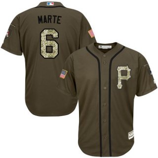 Pittsburgh Pirates #6 Starling Marte Green Salute to Service Stitched MLB Jersey