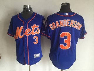 Men's New York Mets #3 Curtis Granderson Blue Cool Base Baseball Jersey