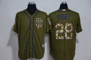 Men's Detroit Tigers #28 J. D. Martinez Green Salute to Service Majestic Baseball Jersey