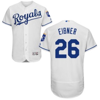 Men's Kansas City Royals #26 Brett Eibner Majestic White 2016 Flexbase Authentic Collection Jersey