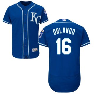 Men's Kansas City Royals #16 Paulo Orlando Majestic Royal Blue 2016 Flexbase Authentic Collection Jersey