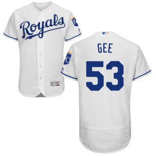 Men's Kansas City Royals #53 Dillon Gee Majestic White 2016 Flexbase Authentic Collection Jersey