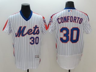 Men's New York Mets #30 Michael Conforto White Pullover 2016 Flexbase Majestic Baseball Jersey