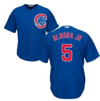 Men's Chicago Cubs #5 Albert Almora Jr Blue Cool Base Majestic Baseball Jersey