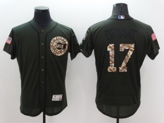 Men's Chicago Cubs #17 Kris Bryant Green Salute to Service 2016 Flexbase Majestic Baseball Jersey