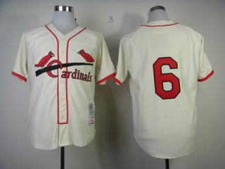 St. Louis Cardinals #6 Stan Musial 1944 Cream Throwback Jersey