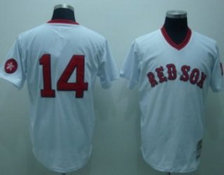 Boston Red Sox #14 Jim Rice 1975 White Throwabck Jersey