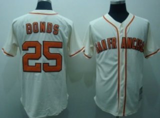 San Francisco Giants #25 Barry Bonds 2004 Cream Throwback Jersey