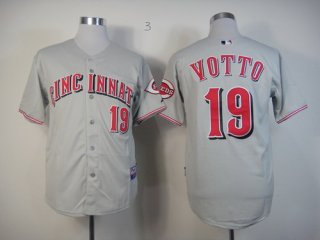 Cincinnati Reds #19 Joey Votto Gray Jersey