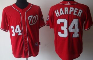 Washington Nationals #34 Bryce Harper Red Jersey