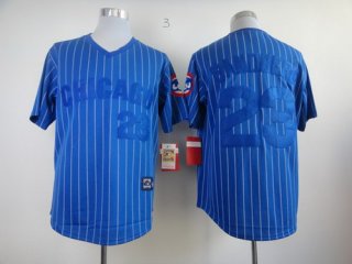 Chicago Cubs #23 Ryne Sandberg Blue Pinstripe Throwback Jersey