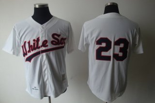 Chicago White Sox #23 Robin Ventura 1990 White Buttons Throwback Jersey