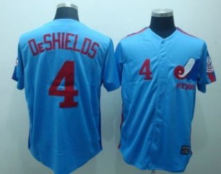 Montreal Expos #4 Delino DeShields 1982 Blue Throwback Jersey