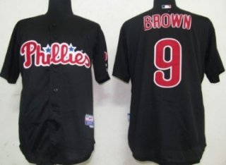 Philadelphia Phillies #9 Domonic Brown Black Jersey