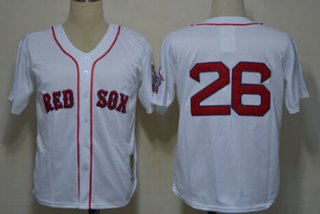 Boston Red Sox #26 Wade Boggs 1987 White Throwback Jersey