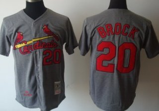 St. Louis Cardinals #20 Lou Brock 1967 Gray Wool Throwback Jersey