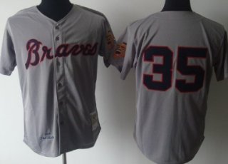 Atlanta Braves #35 Phil Niekro 1969 Gray Wool Throwback Jersey