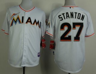 Miami Marlins #27 Giancarlo Stanton White Jersey