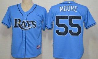 Tampa Bay Rays #55 Matt Moore Light Blue Jersey