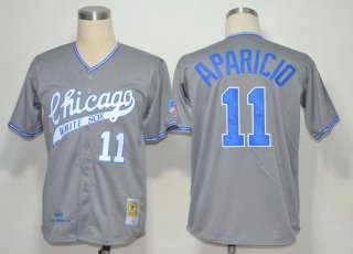 Chicago White Sox #11 Luis Aparicio 1969 Gray Wool Throwback Jersey