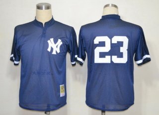 New York Yankees #23 Don Mattingly 1995 Mesh BP Navy Blue Throwback Jersey