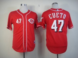 Cincinnati Reds #47 Johnny Cueto Red Jersey