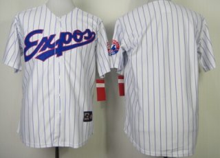 Montreal Expos Blank 1982 White Pinstripe Throwback Jersey