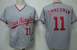 Washington Nationals #11 Ryan Zimmerman Gray Jersey