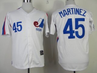 Montreal Expos #45 Pedro Martinez 1982 White Throwback Jersey